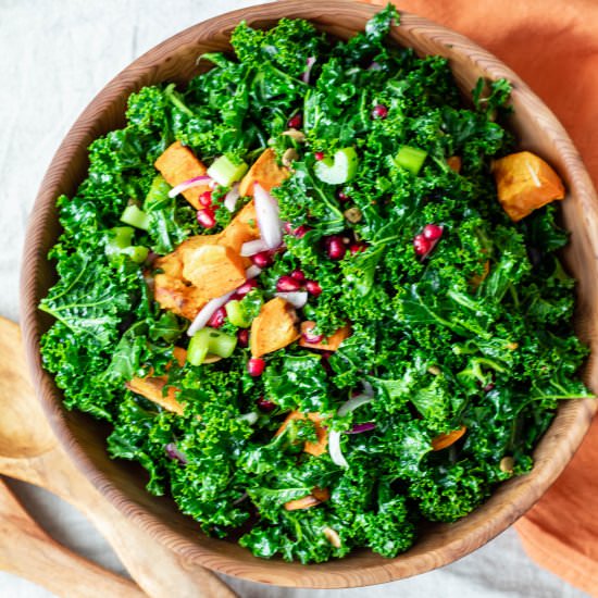 Festive Kale Salad with Pomegranate