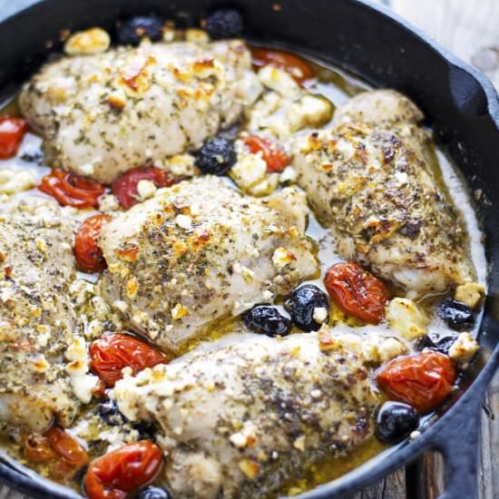Oven Roasted Greek Chicken Thighs