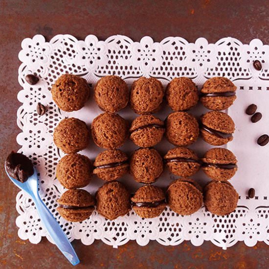 Espresso Hazelnut Sandwich Cookies