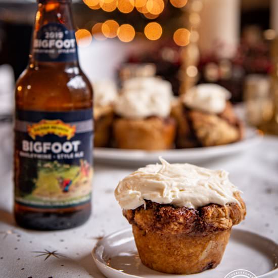 Beer Bread Cinnamon Roll Muffins