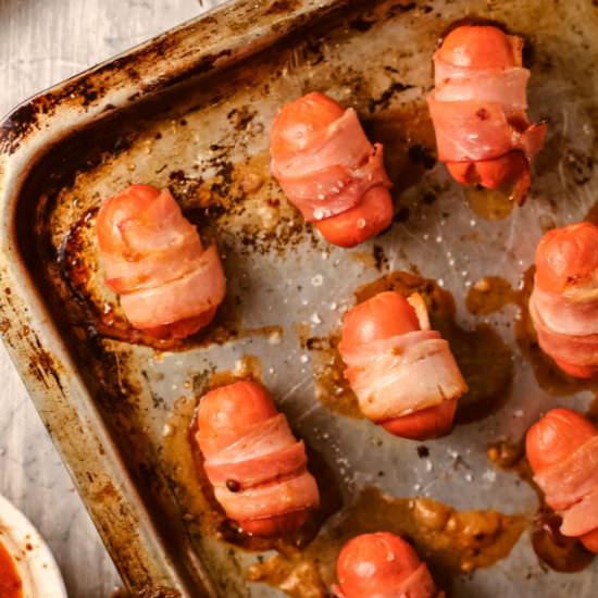BACON WRAPPED SMOKIES