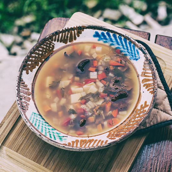 Chantarelle sour soup