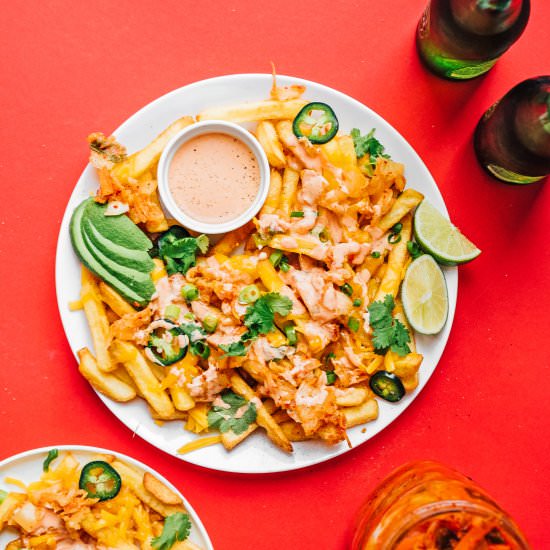 Loaded Vegetarian Kimchi Fries