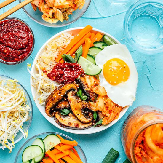 Vegetarian Kimchi Bibimbap