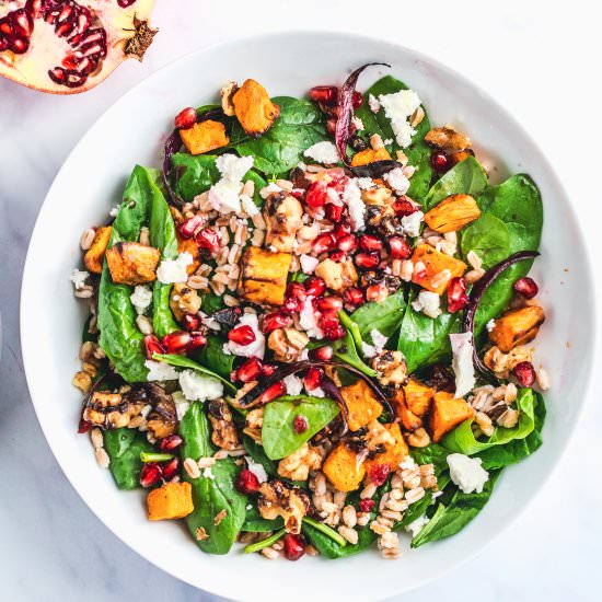 Roasted butternut squash salad