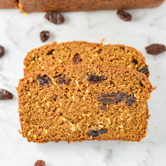 Raisin and Coconut Pumpkin Bread