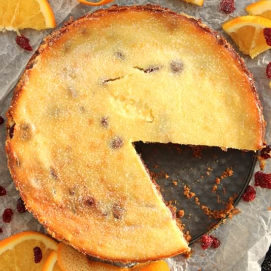 Baked Cranberry and Orange Cheesecake