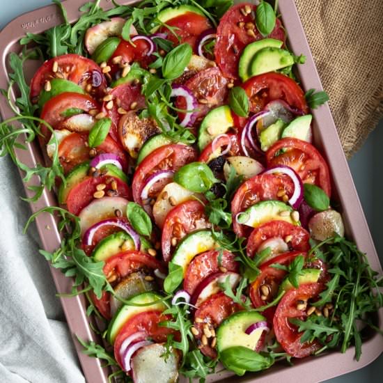 Tomato Avocado Peach Salad