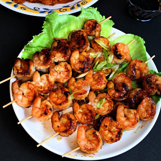 Grilled Honey Lemon Garlic Shrimp