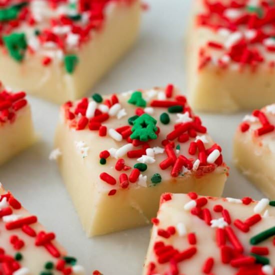 White Chocolate Eggnog Fudge