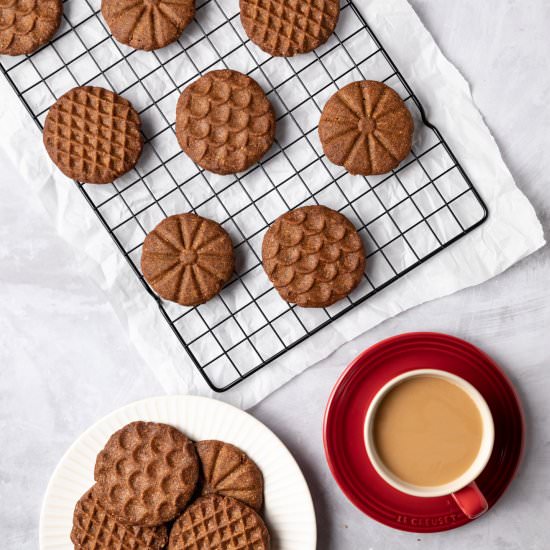 Coffee Hazelnut Shortbread Cookies