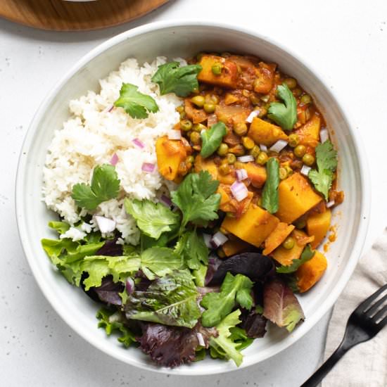 Aloo Matar (potato and pea curry)