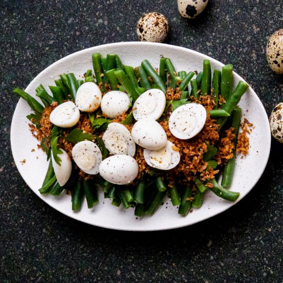 Green Bean Salad with Quail Eggs