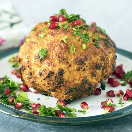 Harissa whole roasted cauliflower