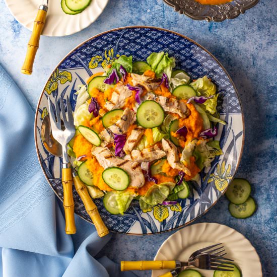 Salad with Carrot Ginger Dressing