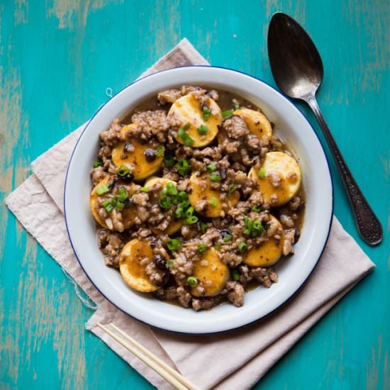 One-Pan Egg Tofu with Minced Pork