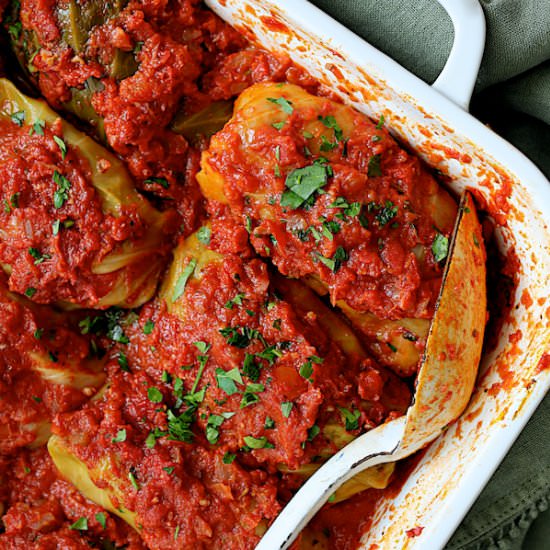 Spicy Italian Stuffed Cabbage Rolls