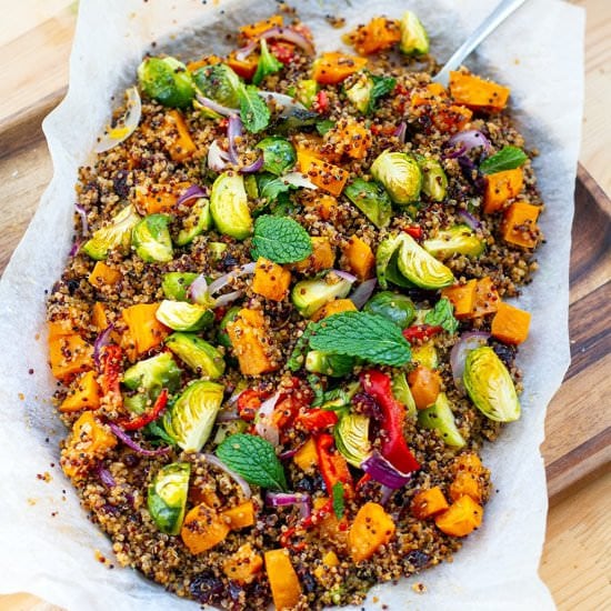 Roasted Quinoa Salad With Sprouts