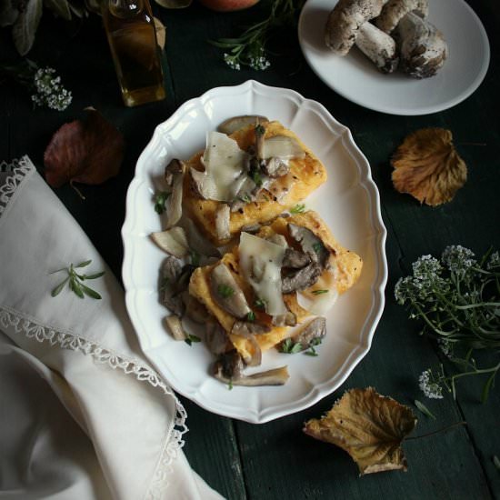 grilled polenta with mushrooms