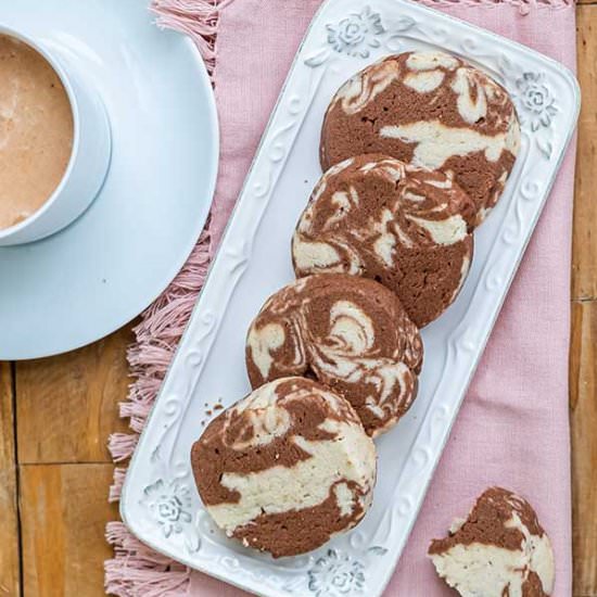 GF Chocolate Swirl Shortbread Cookies