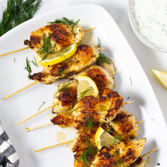 Greek Chicken Kebabs