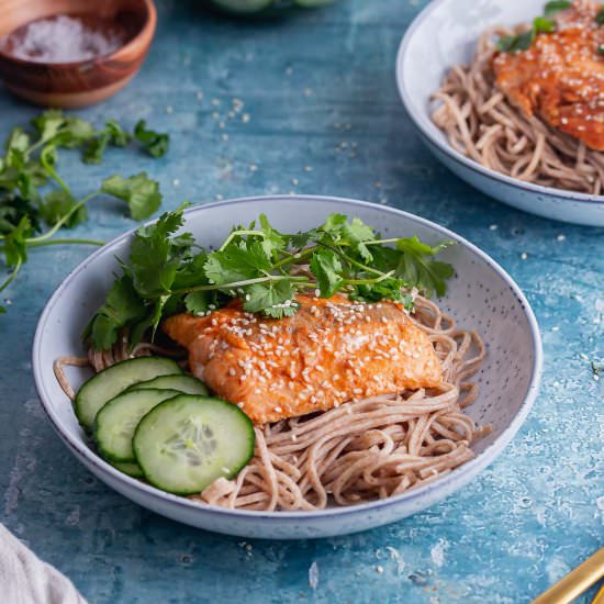 Honey Soy Salmon with Noodles