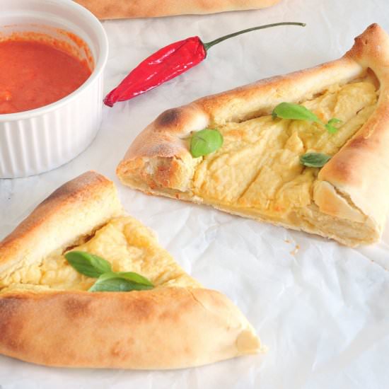 Khachapuri with hummus