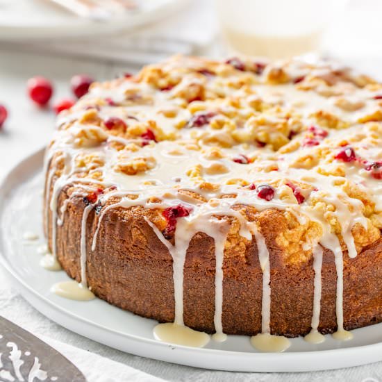Cranberry Cake with Orange Glaze