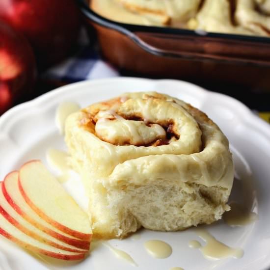 Maple Glazed Apple Cinnamon Rolls