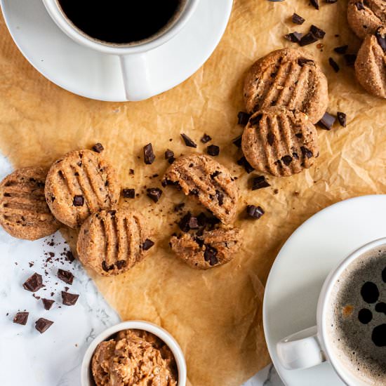 Vegan Peanut Choc Chip Cookies