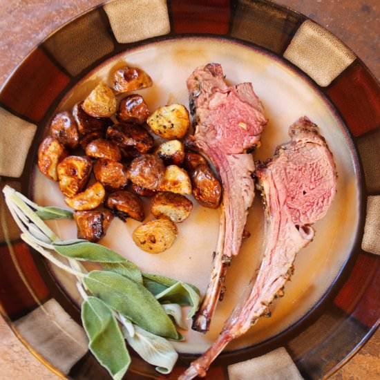 Roast Rack of Lamb-Potato Traybake