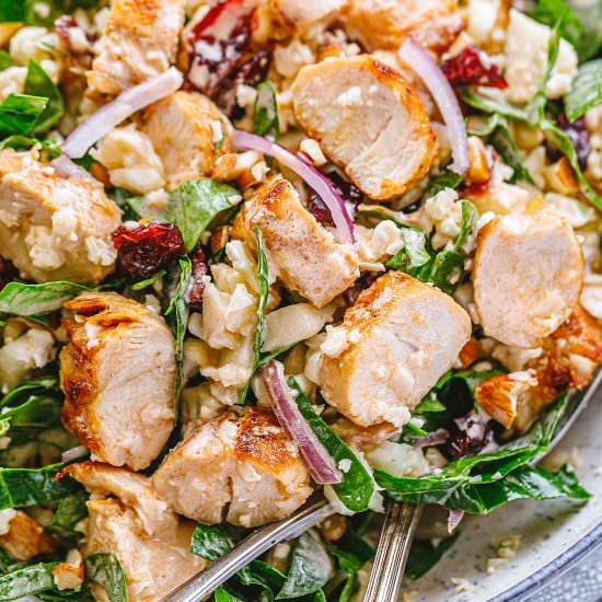Spinach Cauliflower Chicken Salad