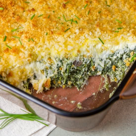 Spinach Mushroom Gratin
