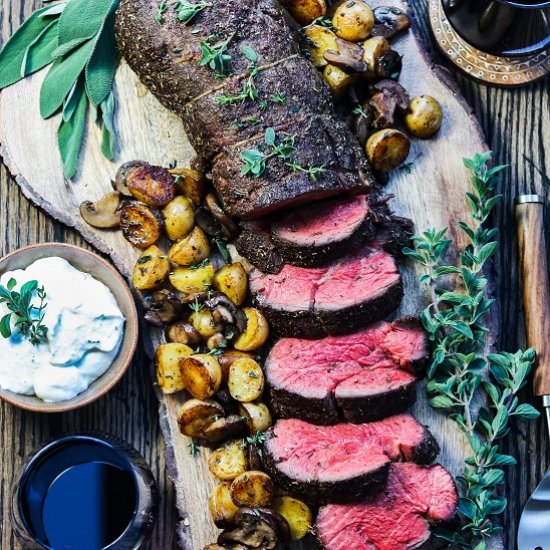 slow roasted beef tenderloin