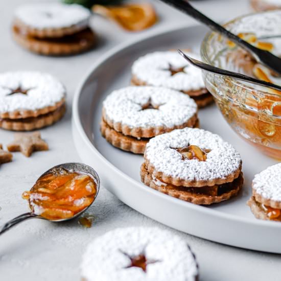 Spiced Marmalade Linzer Cookies