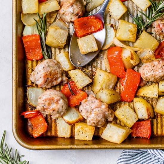 Roasted Potatoes, Sausage, Peppers