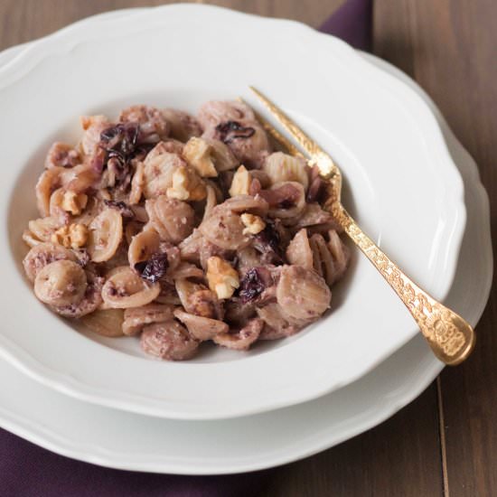 Orecchiette with red chicory