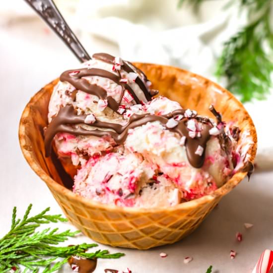 Candy cane fudge ice cream