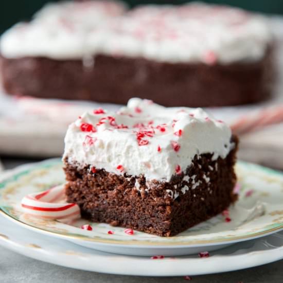 Peppermint Chocolate Snack Cake