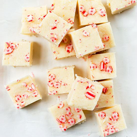White Chocolate Peppermint Fudge