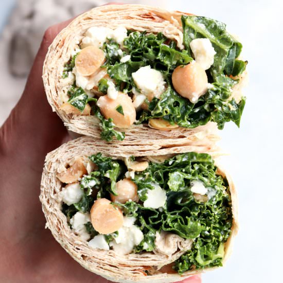 chickpea kale caesar wrap