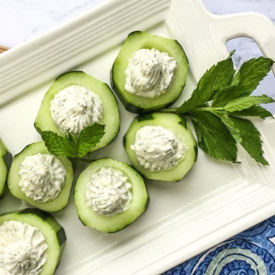 Cucumber Bites with Whipped Feta