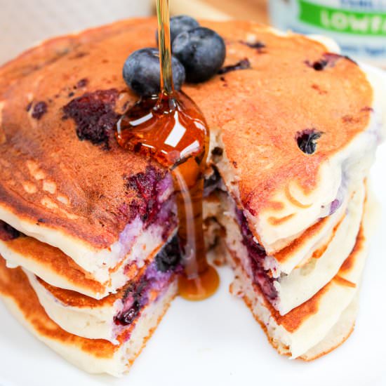 Blueberry Yogurt Pancakes