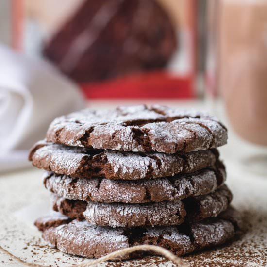 Cake mix chocolate crinkle cookies