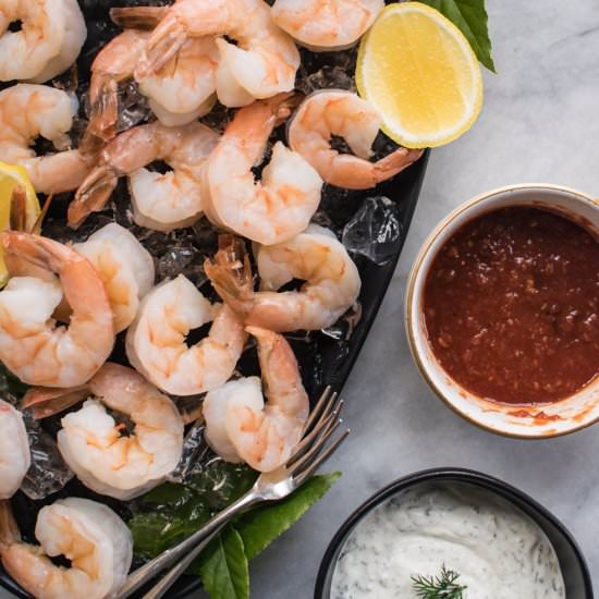 Shrimp Cocktail with Two Sauces
