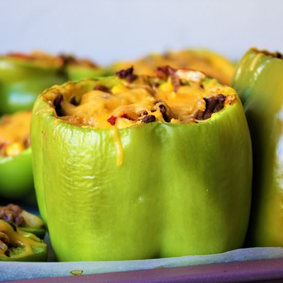 Cheesy Beef Stuffed Bell Peppers