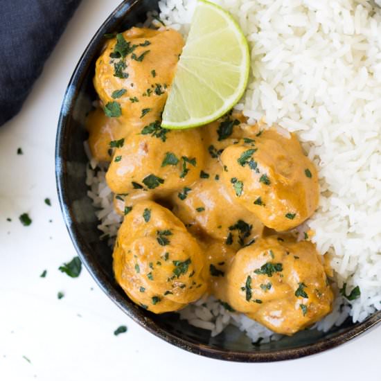 Thai Curry with Chicken Meatballs