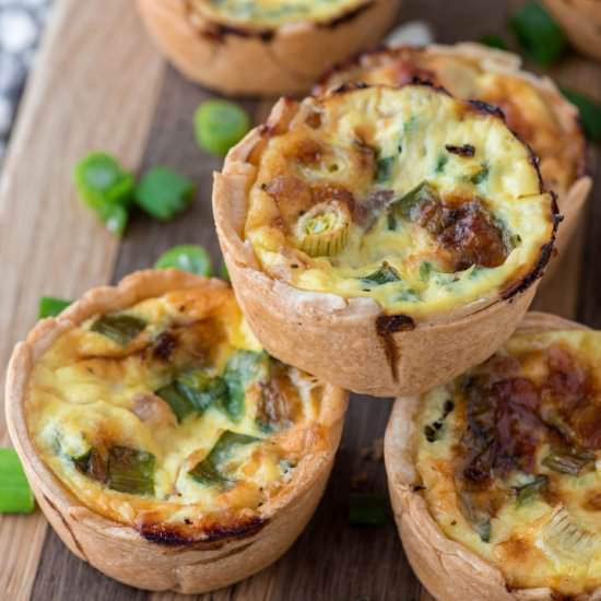Mini Ham Cheese and Onion Quiche