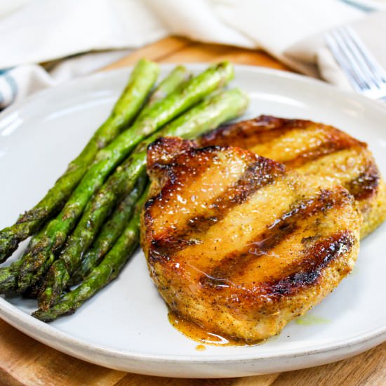 Grilled Honey Curry Pork Chops