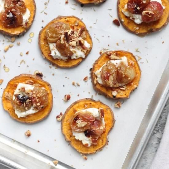 Sweet Potato Rounds w/ Goat Cheese